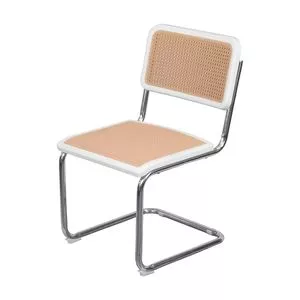 Cadeira Tramada<BR>- Branca & Bege<BR>- 81,5x47,5x54,5cm<BR>- Or Design
