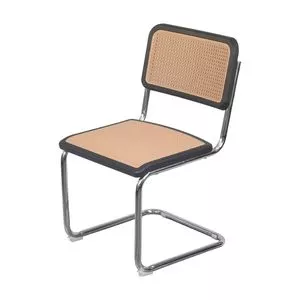 Cadeira Tramada<BR>- Preta & Bege<BR>- 81,5x47,5x54,5cm<BR>- Or Design
