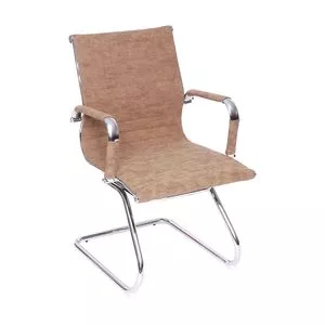 Cadeira Office Eames Esteirinha<BR>- Caramelo & Prateada<BR>- 105x61x46,5cm<BR>- Or Design