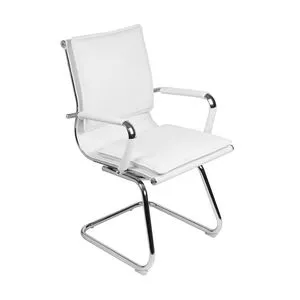 Cadeira Office Soft<BR>- Branca & Prateada<BR>- 89x54,5x46,5cm<BR>- Or Design