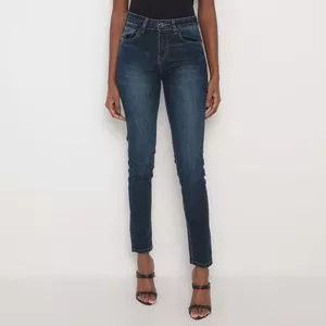 Calça Jeans Skinny<BR>- Azul Marinho