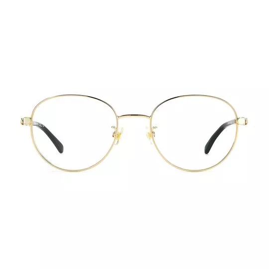 Armação Arredondada Para Óculos De Grau- Dourada & Preta- Kate Spade