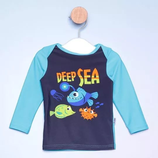 Camiseta Deep Sea- Azul Claro & Azul Marinho