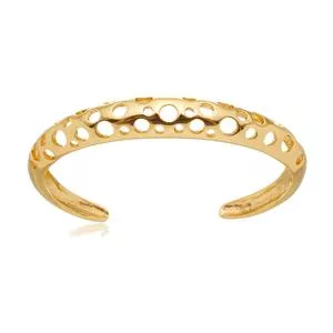 Bracelete Banhado A Ouro Com Vazados<BR>- Dourado<BR>- 18cm