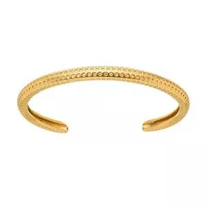Bracelete Texturizado Banhado A Ouro<BR>- Dourado<BR>- 18cm