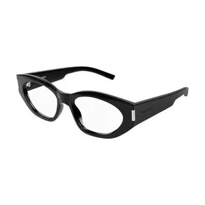 Armação Arredondada Para Óculos De Grau<BR>- Preta<BR>- Saint Laurent