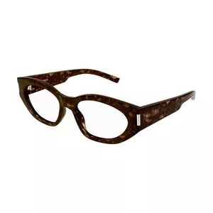 Armação Arredondada Para Óculos De Grau<BR>- Marrom Escuro & Marrom<BR>- Saint Laurent
