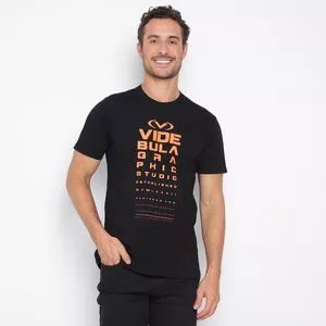 Camiseta Vide Bula®<BR>- Preta & Laranja