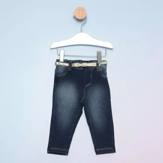 Calça Jeans Reta Infantil- Azul Escuro- Paraíso