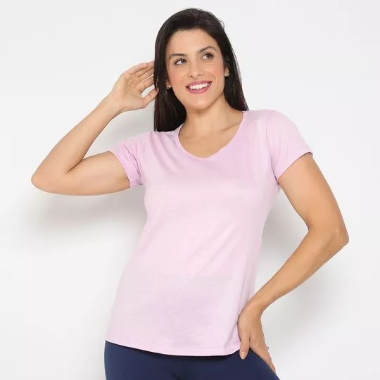 Camiseta Com Recortes- Lilás- Verbo Fitness