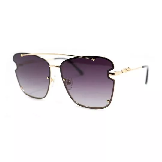 Óculos De Sol Aviador- Dourado & Roxo- Morena Rosa