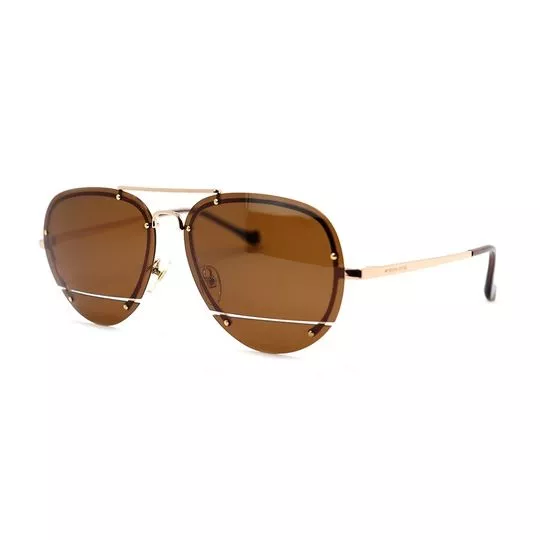 Óculos De Sol Aviador- Marrom & Dourado- Morena Rosa