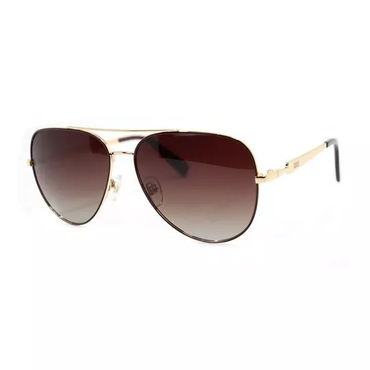 Óculos De Sol Aviador- Marrom & Dourado- Morena Rosa