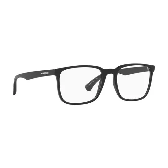 Armação Retangular Para Óculos De Grau- Preta- Armani