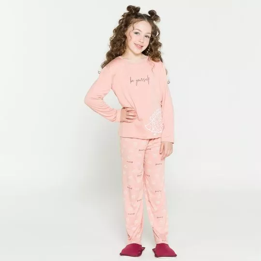 Pijama Be Yourself- Rosa Claro & Vermelho- Anna Kock Sleepwear