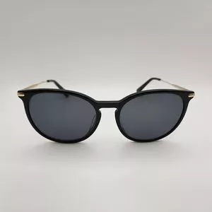 Óculos De Sol Arredondado<BR>- Preto & Dourado<BR>- Longchamp