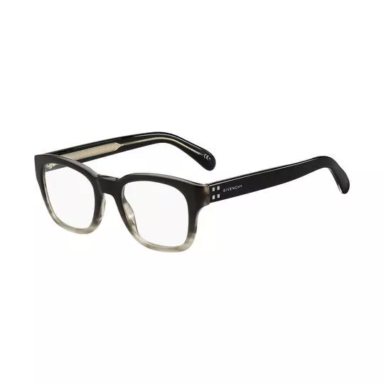Armação Quadrada Para Óculos De Grau- Preta & Cinza Claro- Givenchy