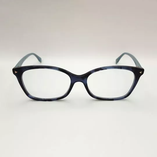 Armação Retangular Para Óculos De Grau- Azul Marinho & Azul Escuro- Fendi