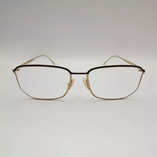 Armação Retangular Para Óculos De Grau- Dourada & Preta- Fendi