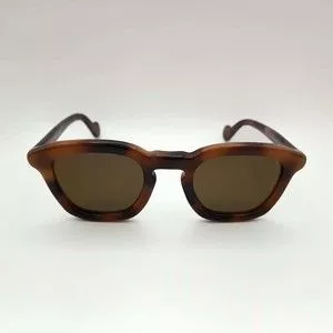 Óculos De Sol Arredondado<BR>- Marrom Escuro & Marrom<BR>- Moncler