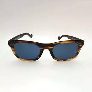 Óculos De Sol Arredondado<BR>- Marrom & Azul Escuro<BR>- Moncler