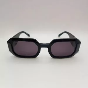 Óculos De Sol Retangular<BR>- Preto & Azul Marinho<BR>- Swarovski
