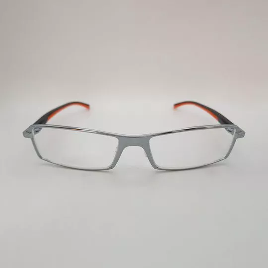 Armação Retangular Para Óculos De Grau- Prateada- Tag Heuer