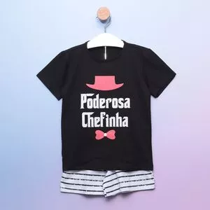 Pijama Poderosa Chefinha<BR>- Preto & Vermelho<BR>- Zulai