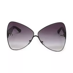 Óculos De Sol Geométrico<BR>- Preto & Cinza Escuro<BR>- Triton Eyewear