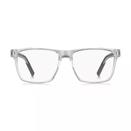 Armação Retangular Para Óculos De Grau- Cinza Claro- Tommy Hilfiger