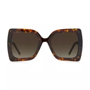 Óculos De Sol Quadrado<BR>- Marrom Escuro & Laranja<BR>- Carolina Herrera