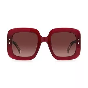 Óculos De Sol Quadrado<BR>- Bordô<BR>- Carolina Herrera