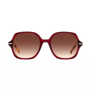 Óculos De Sol Arredondado<BR>- Vermelho & Laranja<BR>- Carolina Herrera