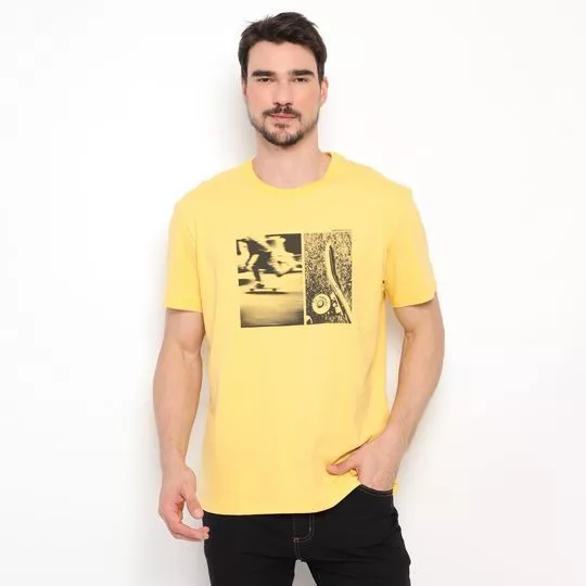 Camiseta Skate- Amarela & Preta- Colcci