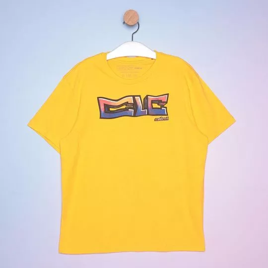 Camiseta Colcci® - Amarela & Azul - Colcci