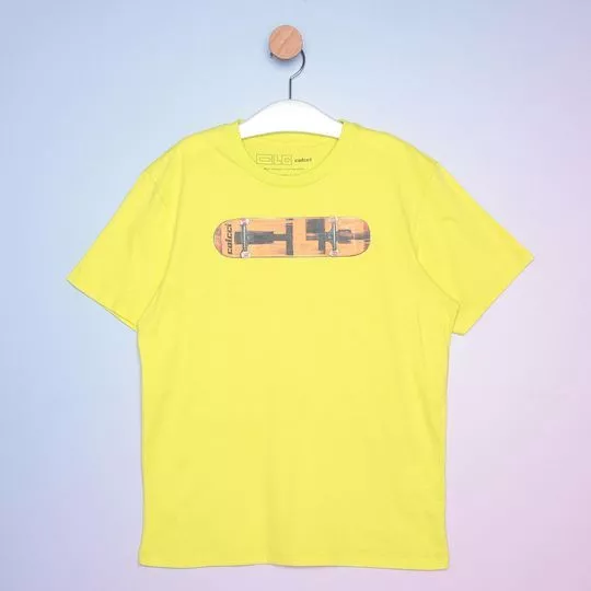 Camiseta Skate- Amarela & Bege- Colcci