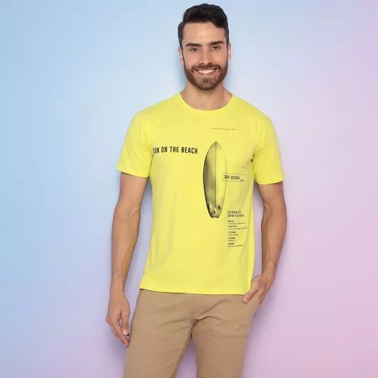 Camiseta Surf- Amarela & Preta- Iódice