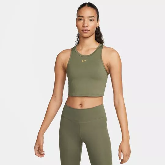 Cropped Nike Dri-Fit One Luxe Novelt- Verde Militar- Nike