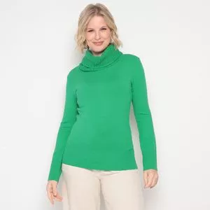 Suéter Em Tricô<BR>- Verde