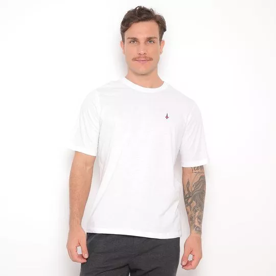 Camiseta Com Bordado- Branca- Mirasul