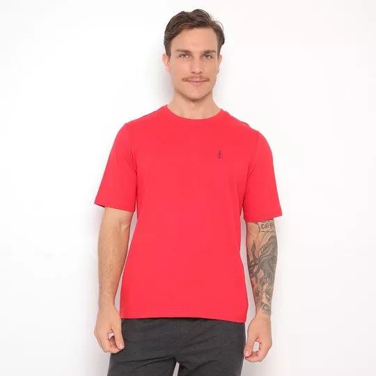 Camiseta Com Bordado- Vermelha- Mirasul