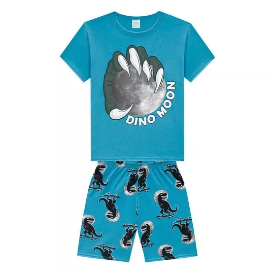 Pijama Dinossauros- Azul & Preto
