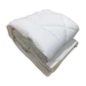 Pillow Top Toque De Pluma Casal<BR>- Branco & Bege<BR>- 4x138x188cm