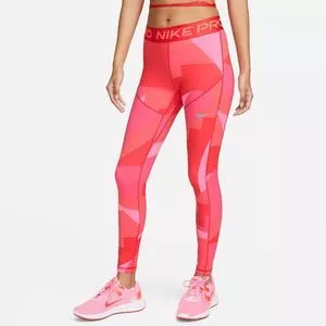 Legging Abstrata Nike One®<BR>- Rosa & Vermelha