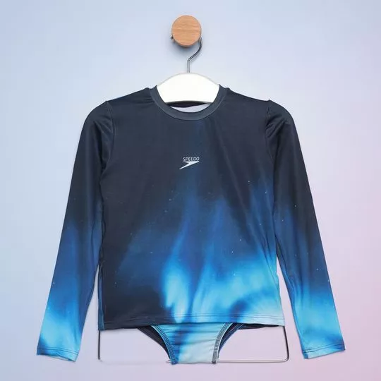 Conjunto De Camiseta & Sunga- Azul Marinho & Azul Claro
