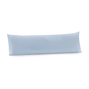 Fronha Body Pillow Lux<BR>- Azul Claro & Branca<BR>- 130x40cm<BR>- 200 Fios