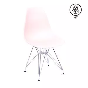 Jogo De Cadeiras Eames<BR>- Salmão & Prateado<BR>- 2Pçs<BR>- Or Design
