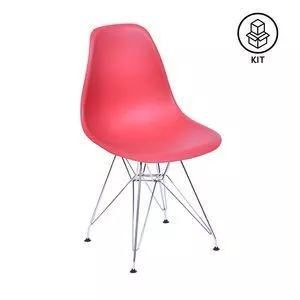 Jogo De Cadeiras Eames<BR>- Telha & Prateado<BR>- 2Pçs<BR>- Or Design
