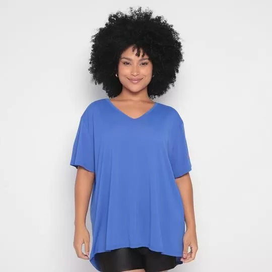 Camiseta Com Tag- Azul- Colcci Fitness