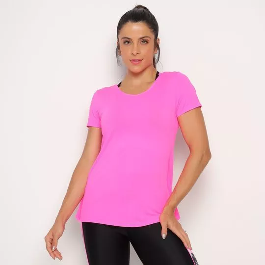 Camiseta Com Recortes- Pink- Body For Sure
